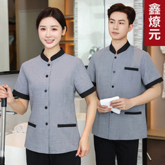 Cleaning work uniform short-sleeve hotel guest room cleaner uniform property aunt PA cleaning uniform plus size breathable
