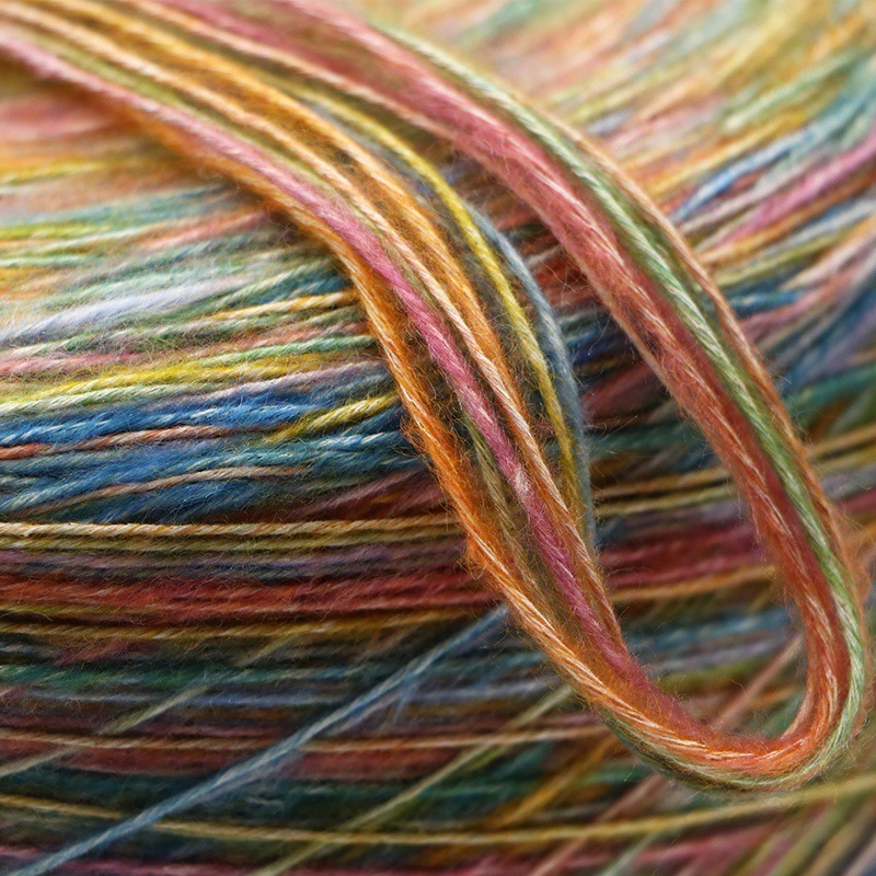 迷彩棉绒 2.4支迷彩棉绒绒 手工编织钩编毛衣棉混纺纱线花式纱