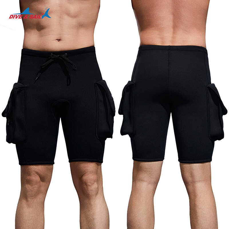 Dive&Sail 3mm Diving Shorts Technical Diving Large Pocket Thermal Diving Pants Snorkeling Surfing Sailing Diving Gear