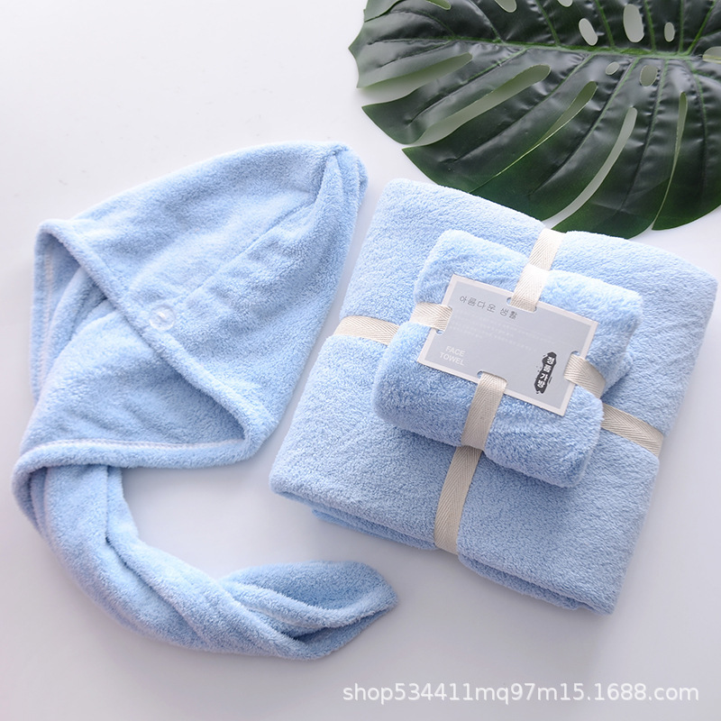 Household Bath Towel Set Men's and Women's Big Towel Swimming Bath Wrap Non-pure Cotton Quick Dry Hair Cap 2022 Summer New Gift Box