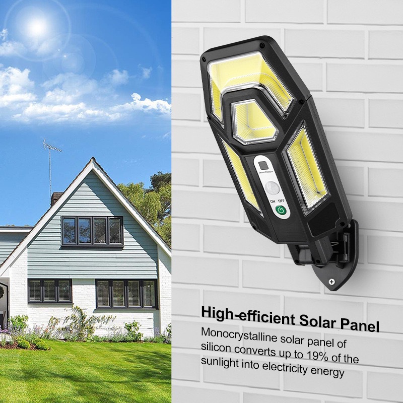 Nueva lámpara de pared solar inducción humana lámpara de camino correa de control remoto antiagua jardín exterior LED iluminación de patio