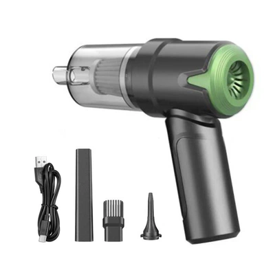 New cross-border car vacuum cleaner household mini blowing and suction all-in-one portable wireless handheld car vacuum cleaner (Tozsoranlar) - green-37v-1500-mah-single-section