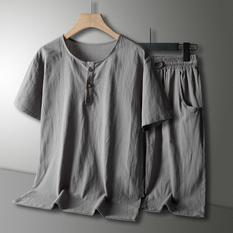 Cotton and linen gray suit