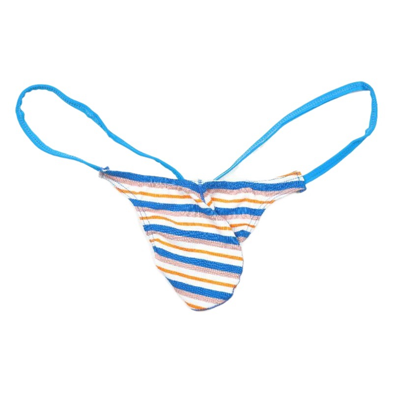 Ropa interior masculina de cintura baja, fresca y sexy, de seda helada, con anillo JJ, tanga multiusos con forma de U convexa, E068