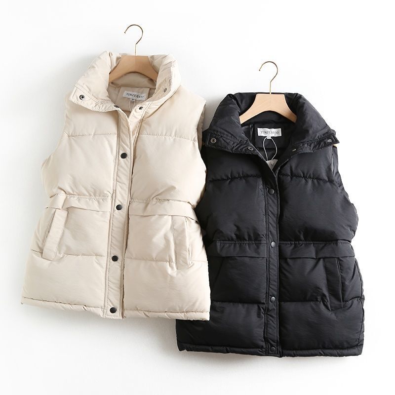 Foreign Trade Cotton Vest for Women, Unisex Short Style for Autumn and Winter, New Korean Version Loose down Cotton Jacket Vest