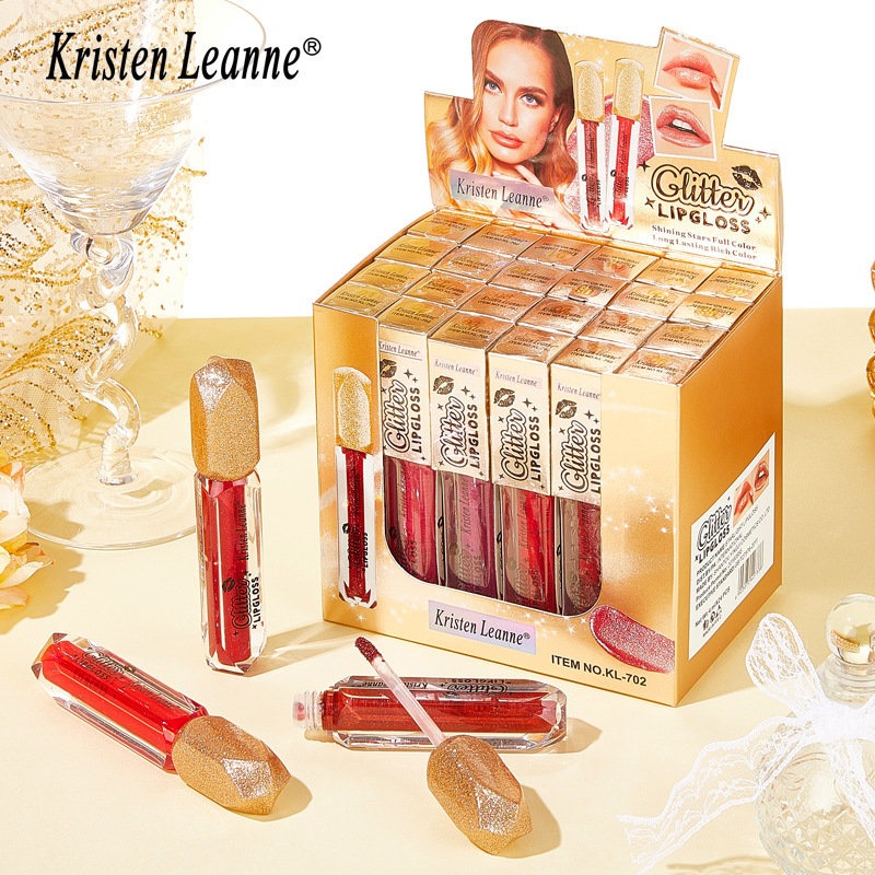 RISTEN LEANNE Black Technology skinner klarere, når du nipper til den Pearl Glitter Lipgloss Non-stick Cup Matte Lipgloss_voghion.com