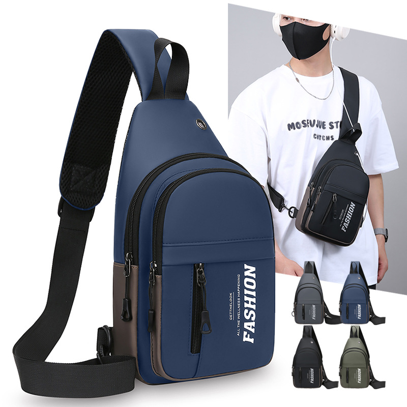 Bolso bandolera Trendy de moda salvaje para hombres Bolso de pecho multifuncional deportivo 2025 nuevo estilo mochila pequeña de un solo hombro para mujeres