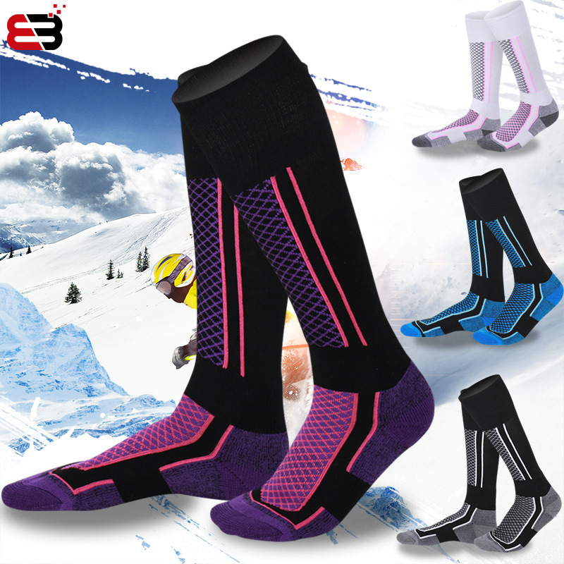 Professional Ski Socks for Women, Thickeneded Kidsren's Winter Warm Outdoor Long-Tube Mountaineering Sports Socks for Men, High-Tube Towel Bottoms
