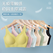 新品无痕提拉固定杯内衣一片式无钢圈美背上托聚拢侧收背心女文胸