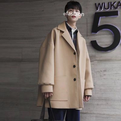 INS trench coat hombres abrigo de longitud media Otoño e Invierno estudiantes estilo coreano suelta moda guapo ropa de otoño hombres image 10