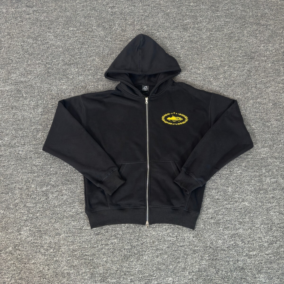 Corteiz marca de moda estadounidense Alcatraz con cremallera sudadera con capucha suelta traje de calle con estampado de letras suéter hombres