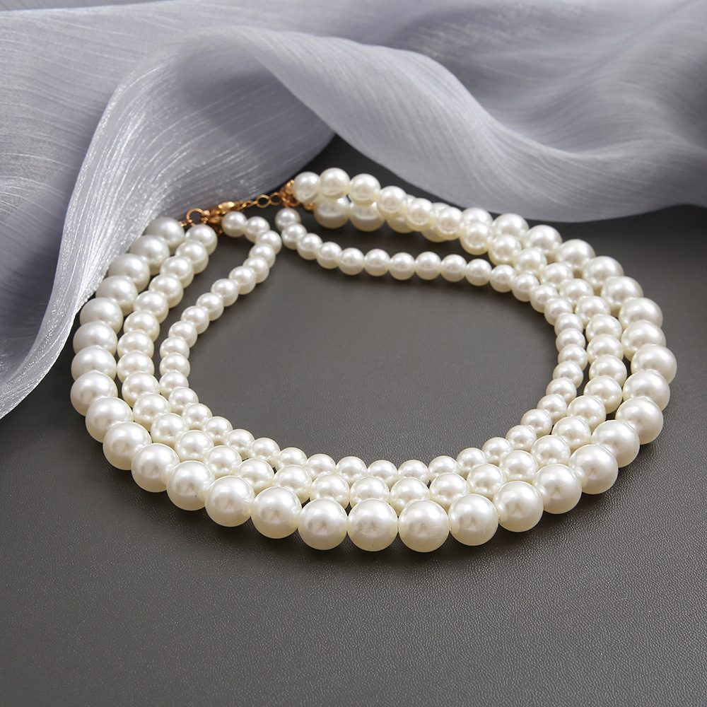 Elegant Geometric Artificial Pearl Beaded Women's Necklace display picture 4