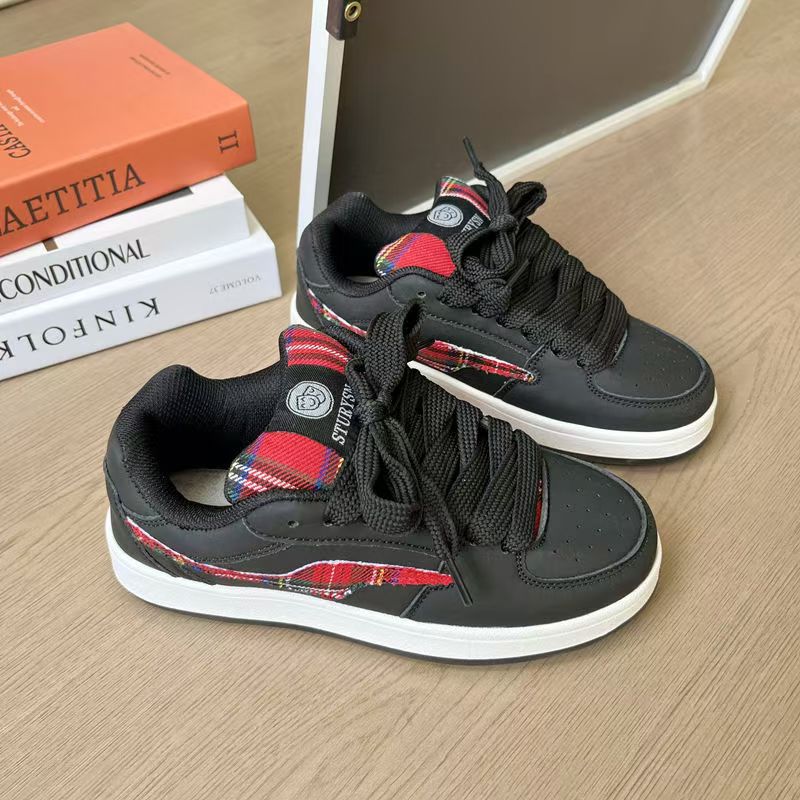 2026 nuevos zapatos de pan de pareja retro zapatos de skate a rayas escocesas de moda nacional original zapatos deportivos para hombres y mujeres