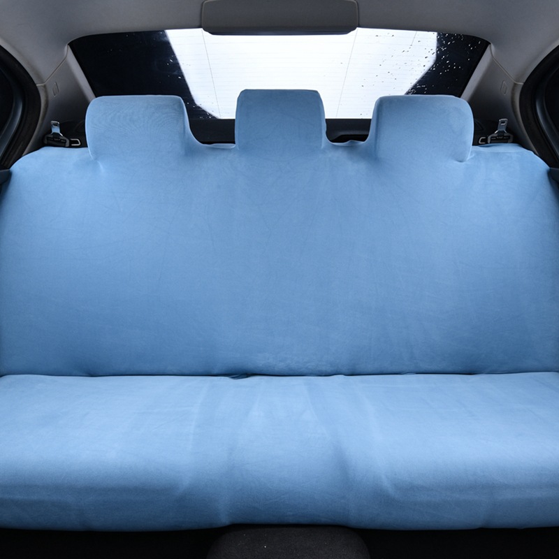 Thickened elastic car rear seat cover made of German velvet fabric, integrated backrest and seat cushion cover, suitable for all seasons