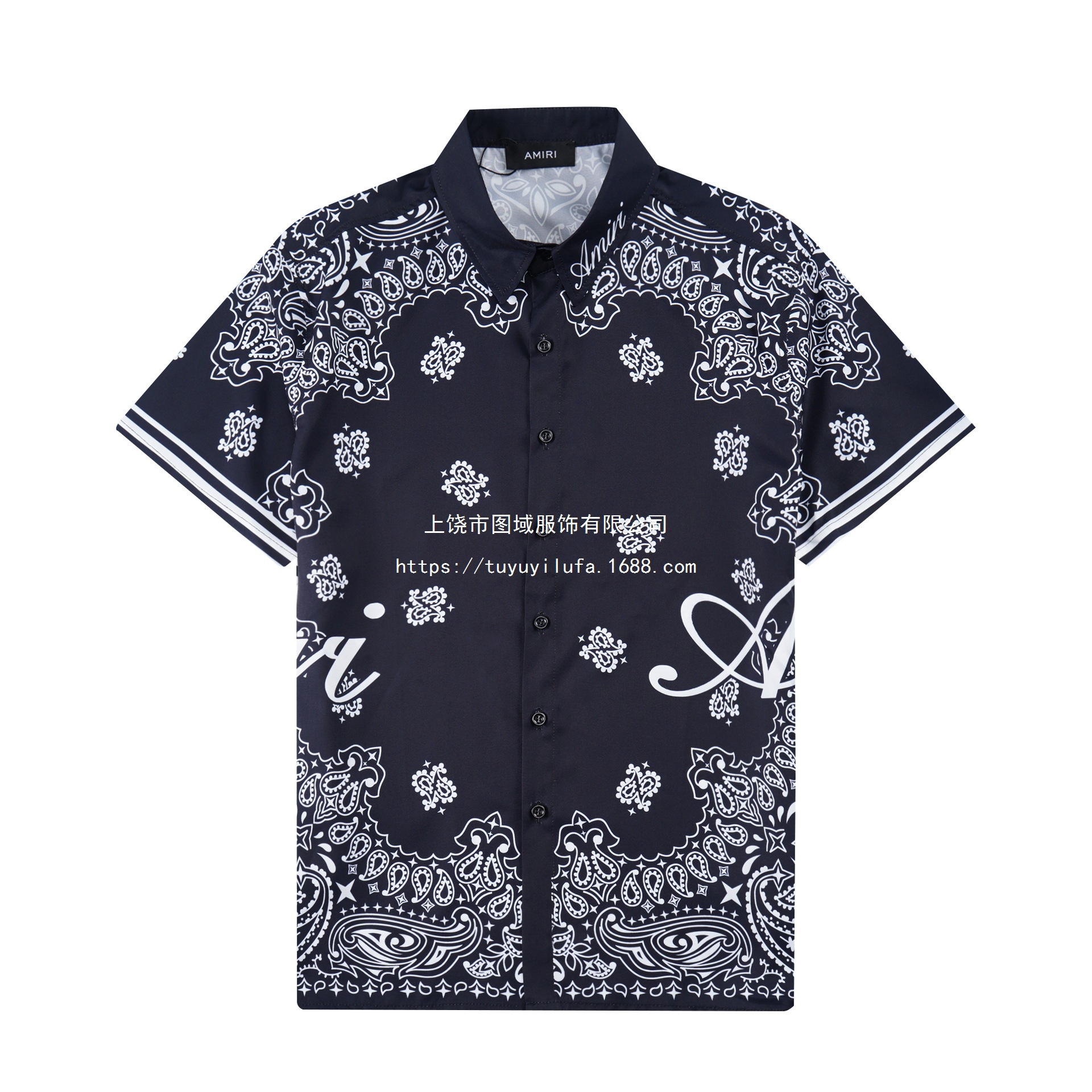 Transfronterizo de verano Amiri set clásico impresión de caju amiri camisa corta casual ropa deportiva para hombres y mujeres
