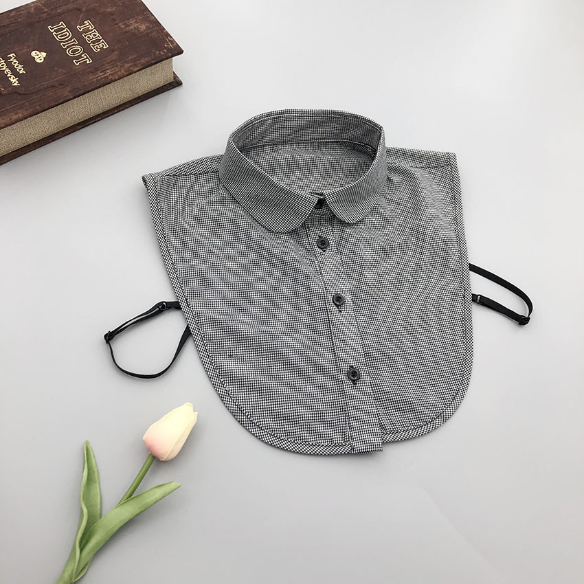 블랙 체크 크루넥