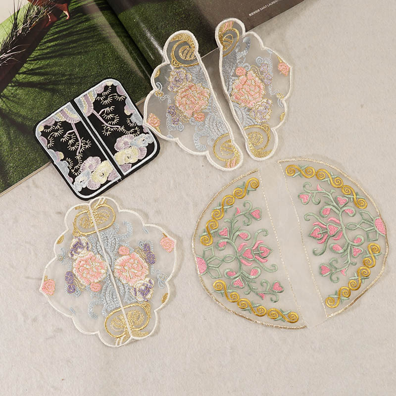 时尚民族风小号花朵刺绣布贴中国风花朵补子民族风古风衣服补丁贴