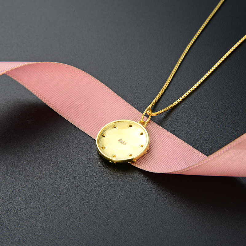 Estilo simple de las mujeres accesorios populares colgante personalizado redondo colgante joyería estilo coreano s925 plata ZIRCON clavícula cadena