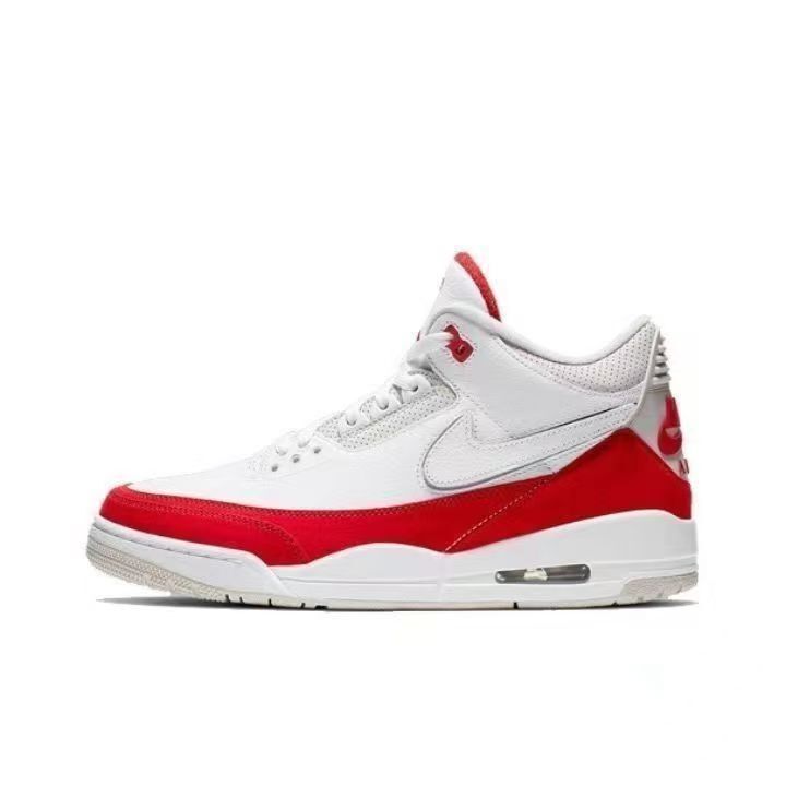 Popular Aj3 White and Red Sneakers with Interchangeable Hooks, Versatile and Stylish, Unisex Casual Sports Basketball Shoes Hg1589102 Popular Aj3 White and Red Sneakers with Interchangeable Hooks, Versatile and Stylish, Unisex Casual Sports Basketball Shoes Hg1589102