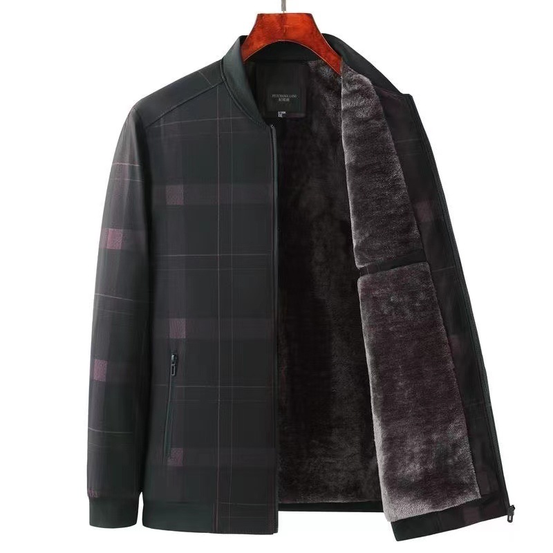 Invierno abrigo de hombre de mediana edad y anciano abrigo de algodón acolchado de invierno de papá con forro polar abrigo de Hombre Ropa de mediana edad y anciana al por mayor