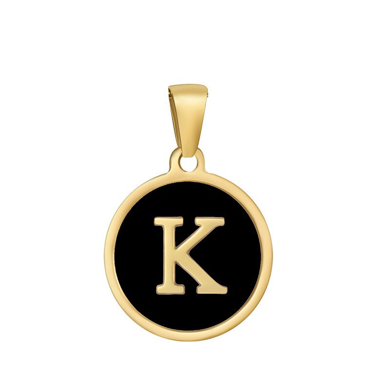 4g Weight Pendant Jewelry Making Type 16mm Jewelry Making Size DIY Jewelry Accessories Classification 1 Piece Quantity 304 Stainless Steel Material Letter, Word Pattern Classic Style Style Enamel, Plating Craft Black Color 1 Piece 16mm 304 Stainless Steel Letter Word Pendant DIY Jewelry Accessories 11