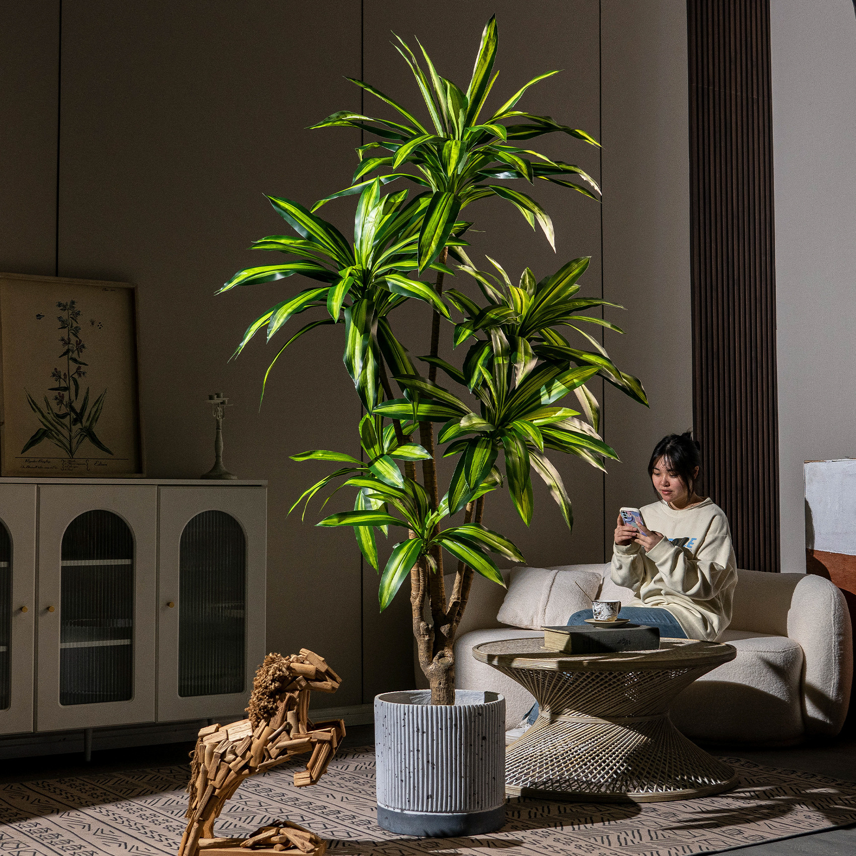 仿真绿植巴西木盆栽室内客厅装饰摆件巴西铁造景仿真绿植摆件