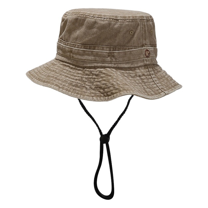 Sombrero de pescador estilo vintage británico 2024, nuevo estilo, lavado, con parches, retro, a prueba de viento, para exteriores, para hombre y mujer, para ciclismo.