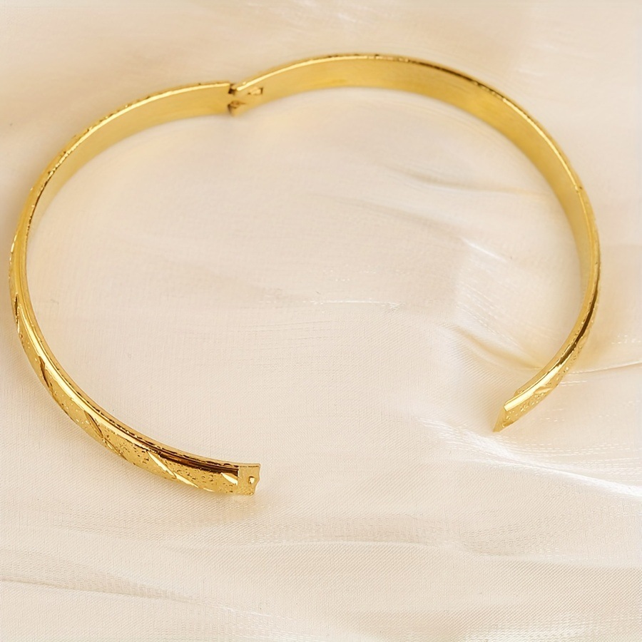 Vacuum Plating 18K Real Gold Plated Solid Color Copper Simple Style Copper Bangle display picture 5