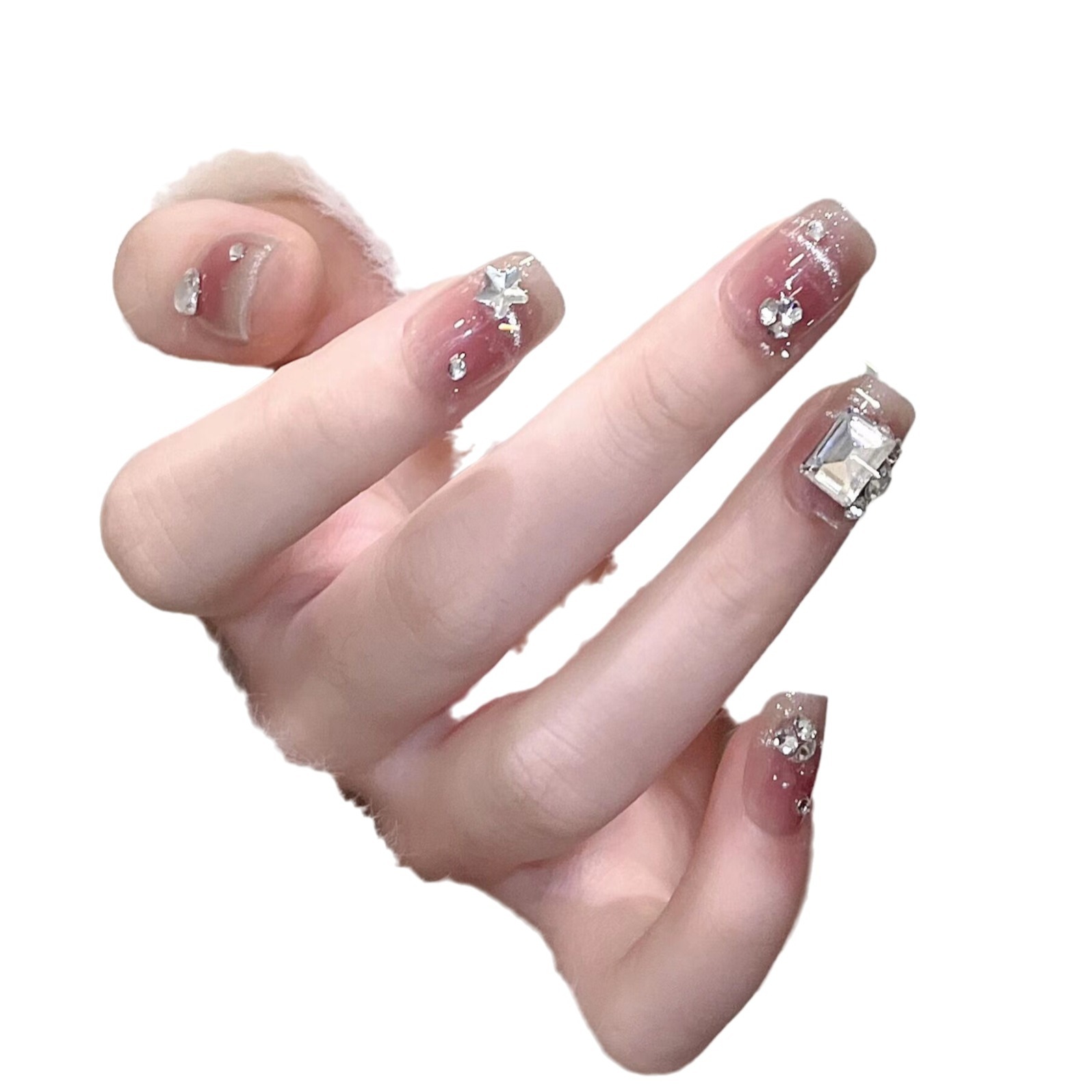 10 piezas de ojo de gato hecho a mano para usar piezas de uñas al por mayor productos terminados de alto nivel de sensación corta parche de manicure falso