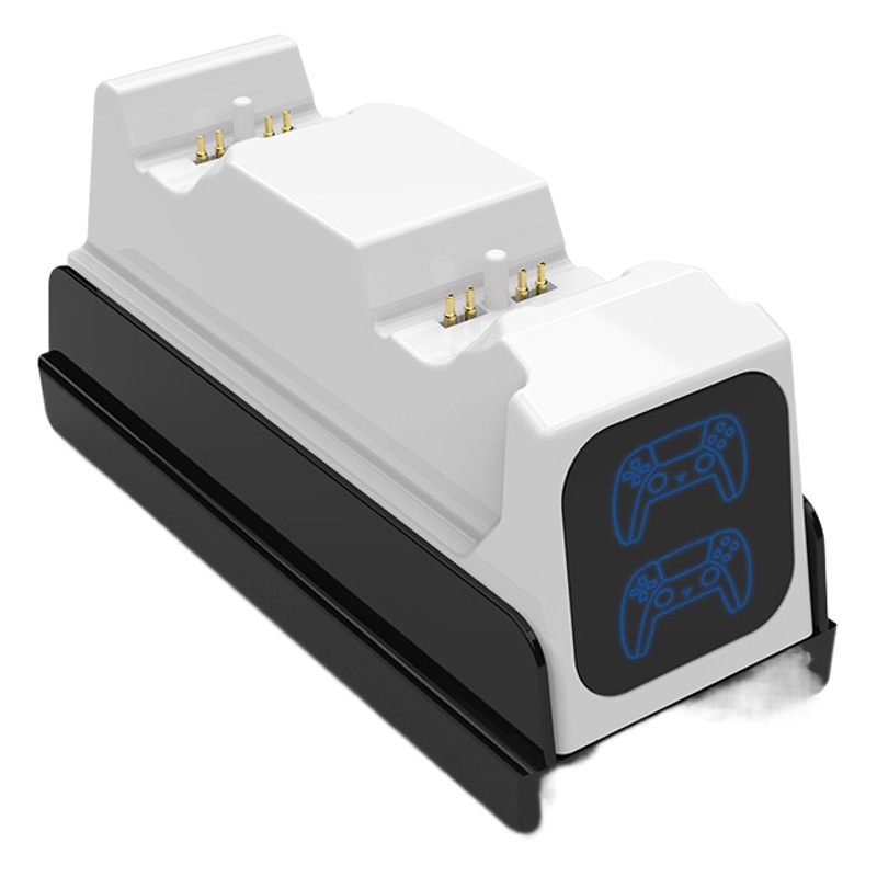 Adecuado para PS5 manejar cargador rápido contacto cargador de doble asiento manija del juego accesorios de base de carga con pantalla de luz