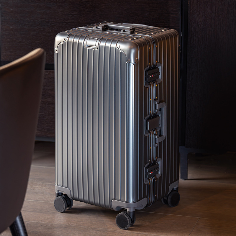 Export All-Aluminum Magnesium Alloy Suitcase 32-Trolley Suitcase for Women and Men 20inch Boarding Suitcase Large-Capacity Password Box