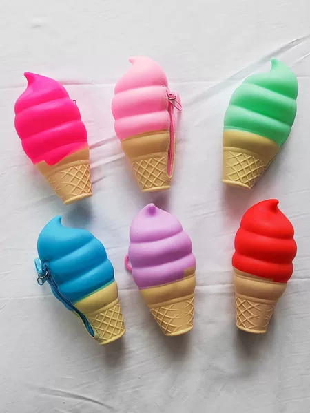 Silicone Coin Purse, Ice Cream Coin Purse, Key Case, Storage Bag, Silicone Wallet