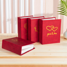 喆宇 皮面烫金大6寸100张相册6过塑photo album插袋跨境批发代发