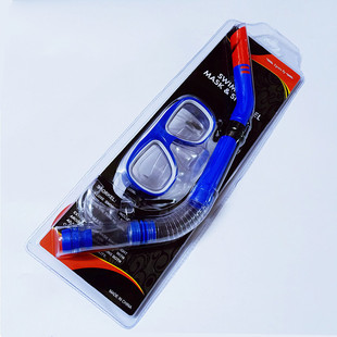 Foreign trade new cross-mirror children's PC diving goggles semi-dry breathing tube set swimming snorkeling frog mirror swimming equipment
