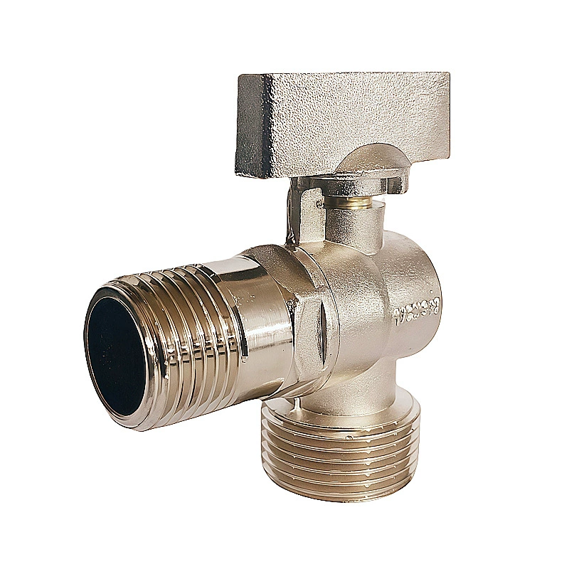 Угловой кран из цинкового сплава для трансграничной торговли, никелированный угловой кран из цинкового сплава с пескоструйной обработкой, размеры 1/2*3/4