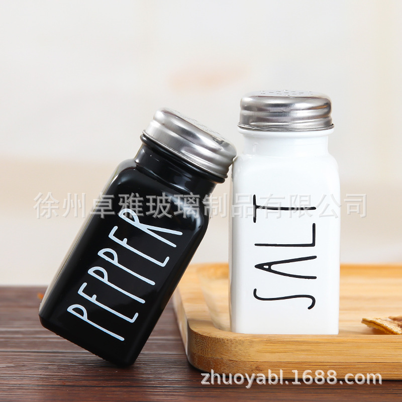 亚马逊 跨境电商 玻璃调味瓶 方形烧烤调料瓶带盖 椒盐瓶胡椒粉瓶