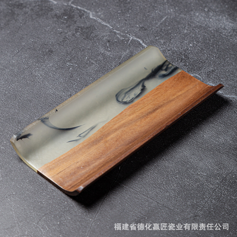 Nuevo norteamericano negro de nuez té tres piezas juego de té kung fu té accesorios de madera sólida té cucharas de té despertador de té