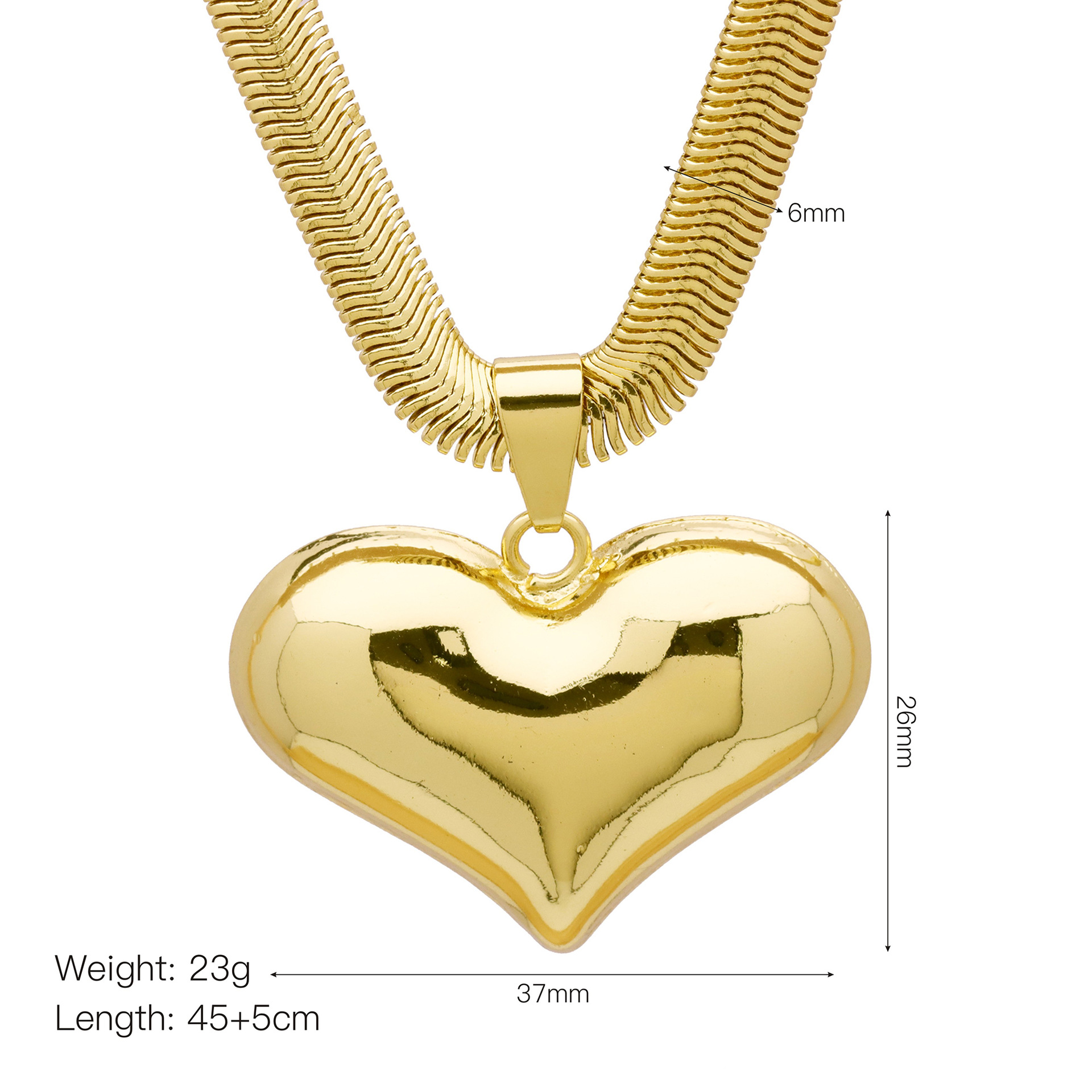 Women's Gender Plating Design Copper Simple Style Classic Style Plating Heart Shape Pendant Necklace