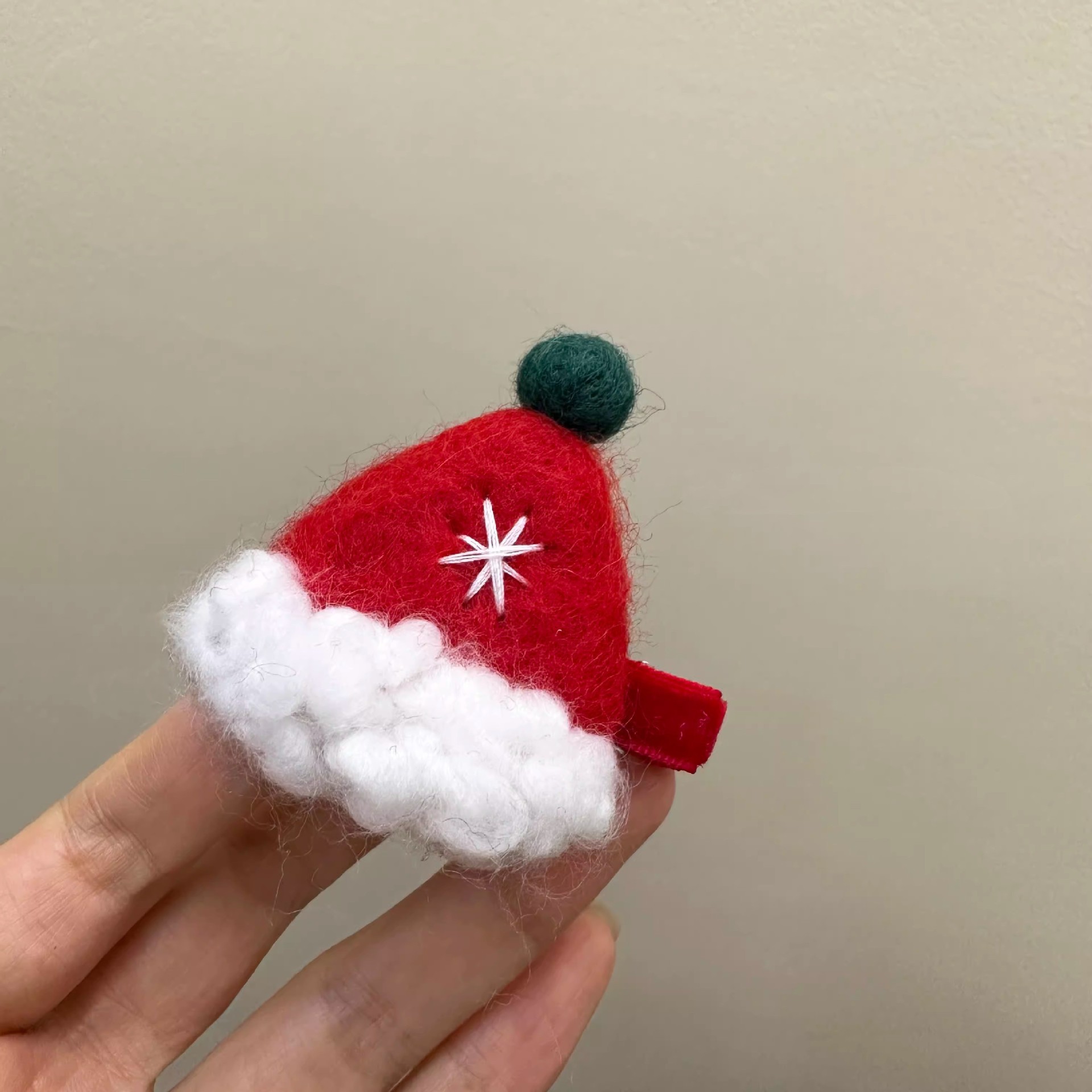 Süß Weihnachtsmann Tuch Handgemacht Haarklammer display picture 5