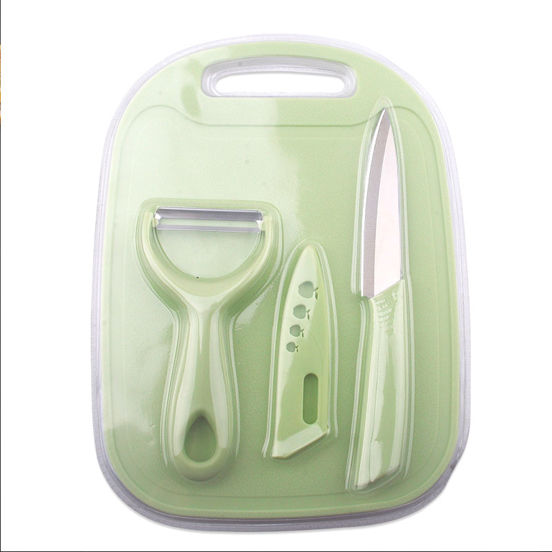 Cuchillo de frutas de acero inoxidable de tres piezas de cocina de plástico cuchillo picador de cuchillo pequeño fabricante de herramientas de regalo al por mayor