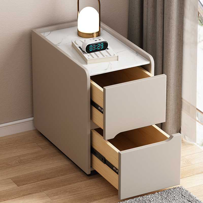 Super estrecha simple moderna meseta de cabecera lujosa alta sensación de madera sólida pequeña cama gabinete ultra estrecho gabinete de hendidura del dormitorio pequeño gabinete