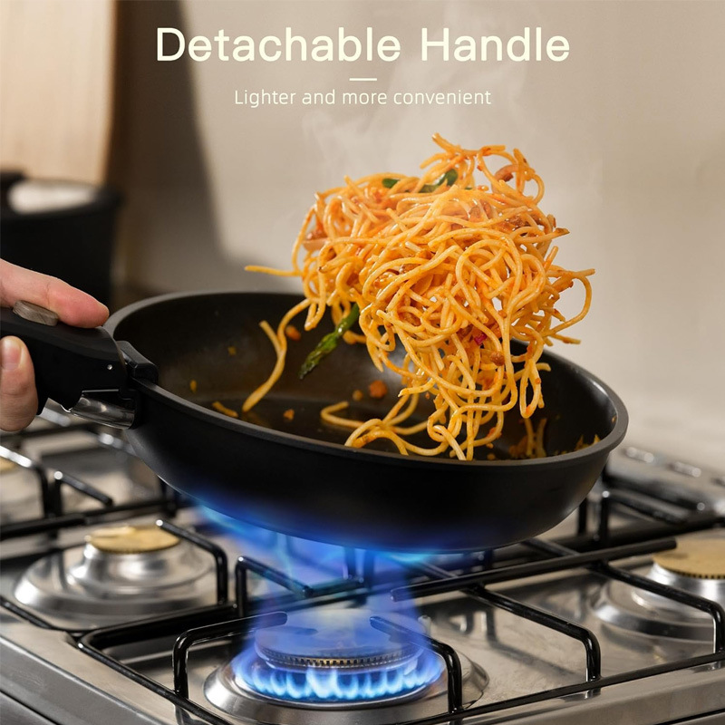 Comercio exterior transfronterizo Mango desmontable Sartenes domésticos Juegos de ollas al aire libre Juegos de ollas apiladas Camping Juegos de ollas para bebés portátiles