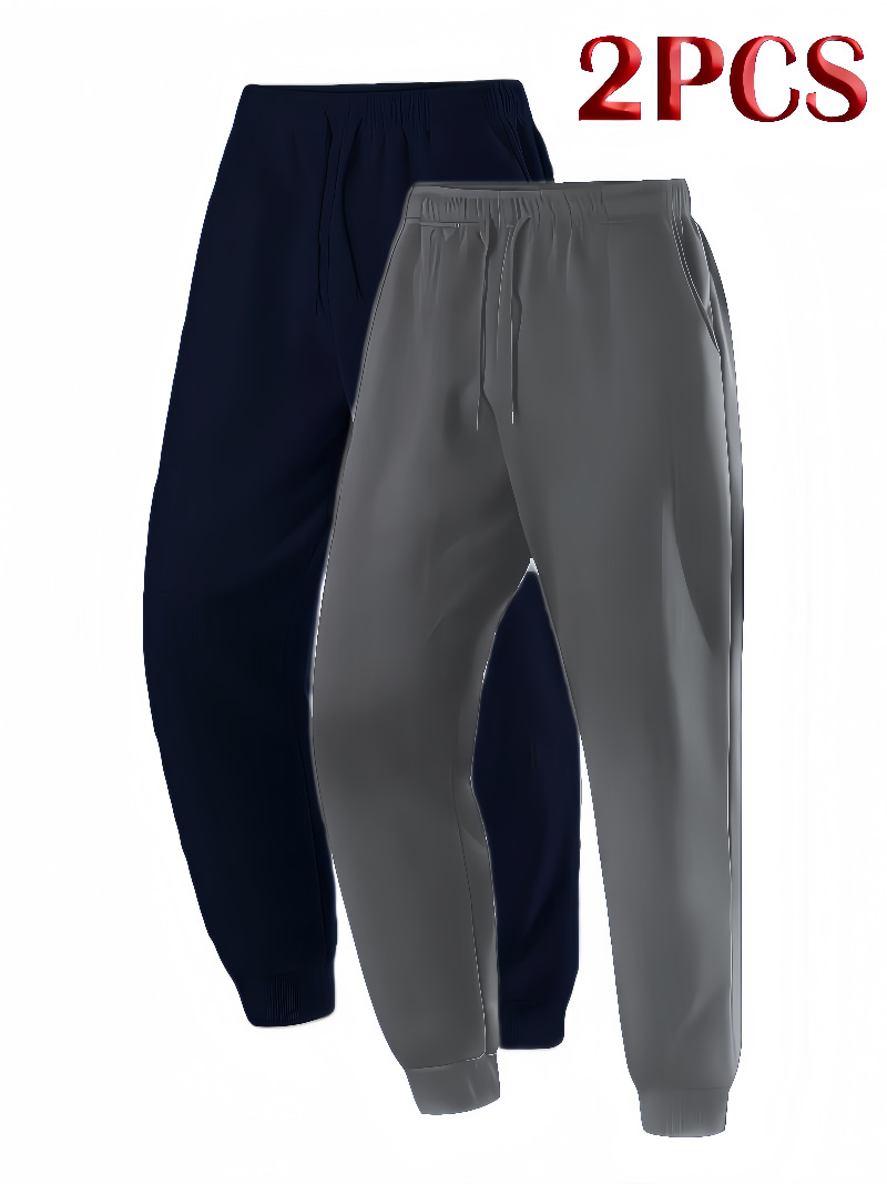 Transfronterizo tamaño europeo multi-pieza hombre moda ocio pantalones deportivos de invierno para correr pantalones deportivos de fitness pantalones de color sólido image 17