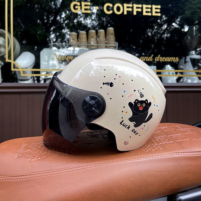 3C Certified Electric Motorcycle Helmet Women's Battery Car Safety Helmet