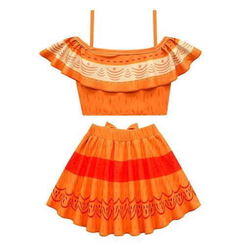 Cross-border European and American children's elastic swimsuit two-piece set new magic full house Encanto girls' one-shoulder swimsuit