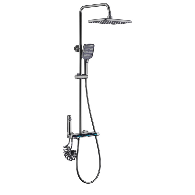 Pistola uno por uno gris cabeza de ducha traje hogar cobre baño ducha lluvia blanco sobrealimentado ducha