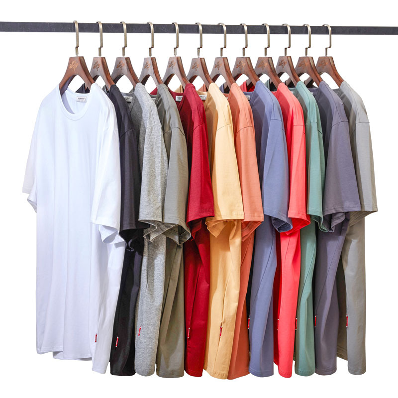 Summer Main Push Large Size Men's Solid Color Fatty Net Edition Short-sleeved T-shirt Plus Large Edition Loose Simple T1661