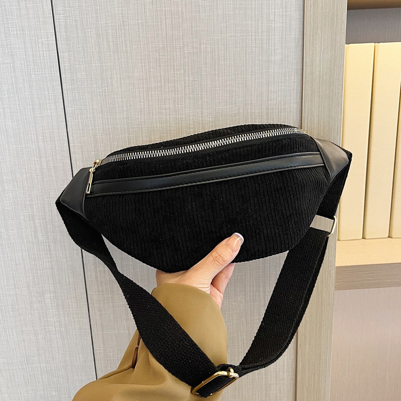 Bolsa de pecho de pana japonesa y coreana bolsa de mensajero 2023 nueva bolsa de cintura de teléfono móvil retro pequeña bolsa de hombro