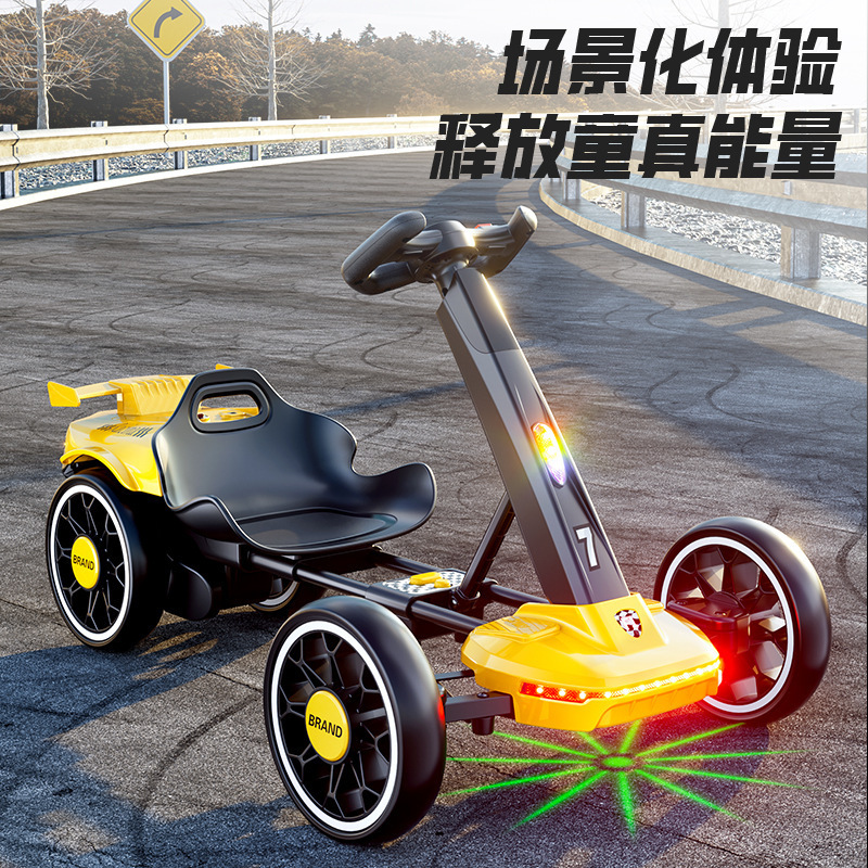 新しい取り付け不要の子供用電気自動車カート四輪男の子と女の子の赤ちゃんリモコンおもちゃの車のバッテリー充電付き|undefined