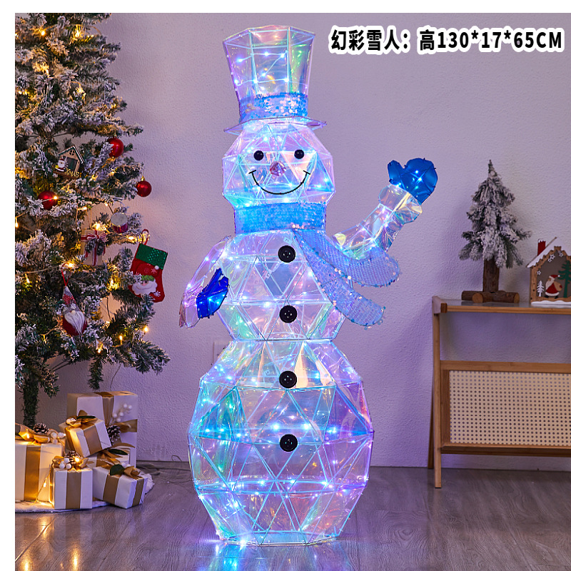 Navidad brillante ilusión decoración de alce árbol de Navidad muñeco de nieve colorido boda centro comercial decoración de la escena del hotel